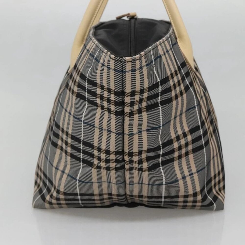BURBERRY Blue Label Nova Check Tote Bag Nylon Gray Auth ti3408 - Picture 4 of 16